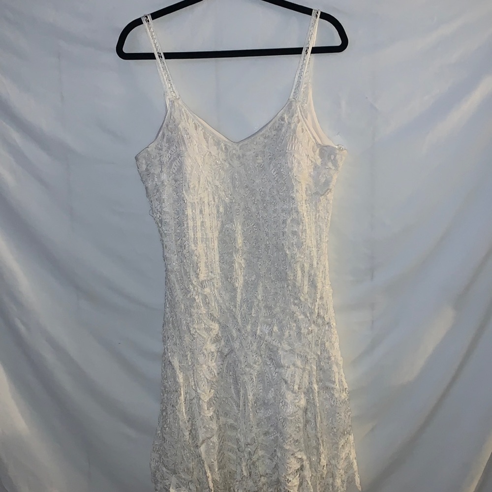 Marina size 12, white crochet style dress